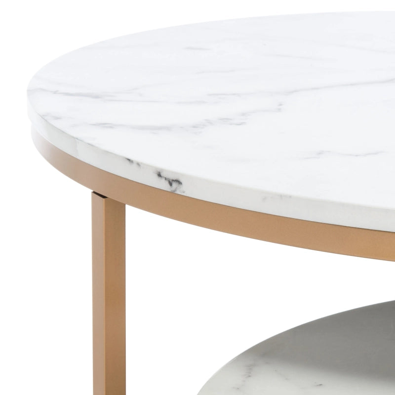 SAFAVIEH Elberta 2 Round Nesting Coffee Table - 43 L x 36 D x 18 H - 32Wx32Dx18H