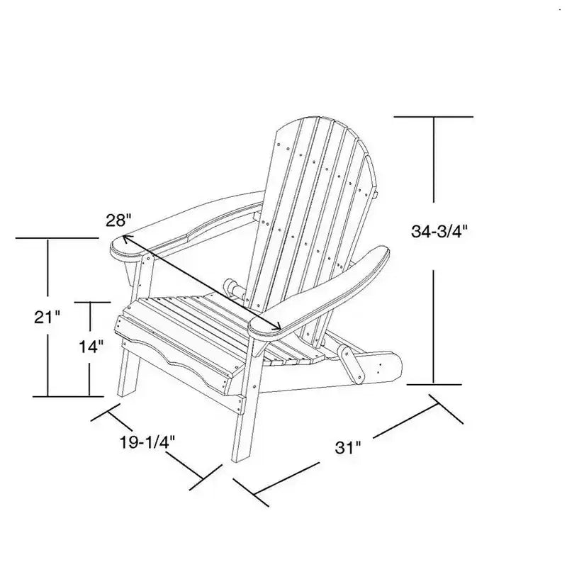 Sedia Adirondack pieghevole Jiallo con portabicchieri in PVC