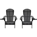 Jiallo Foldable Adirondack Chair with cup holder set of 2