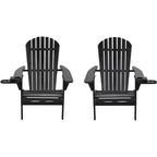 Jiallo Foldable Adirondack Chair with cup holder set of 2