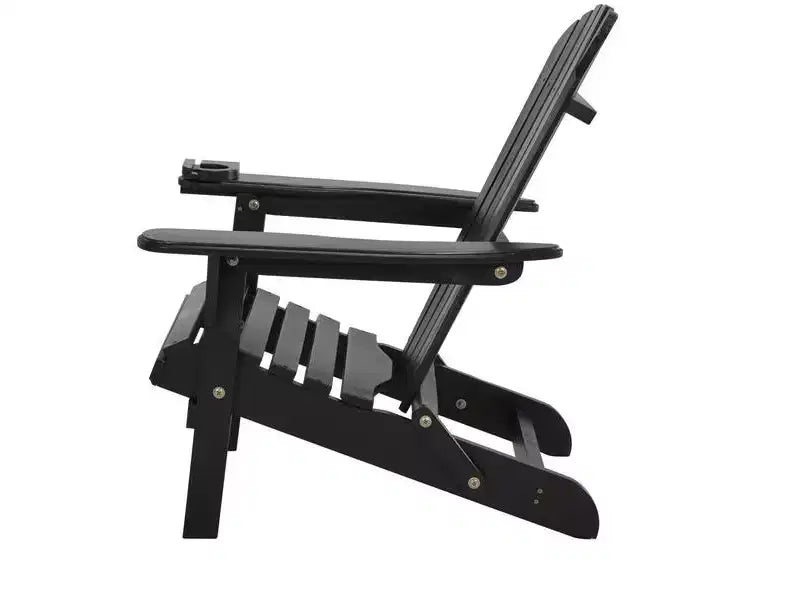 Jiallo Set da conversazione con 2 sedie Adirondack pieghevoli con portabicchieri e poggiapiedi