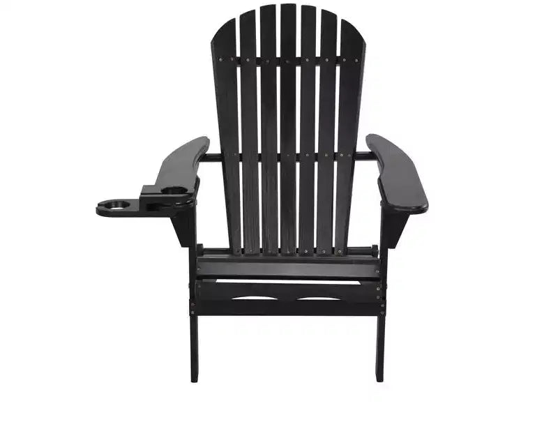 Jiallo Set da conversazione con 2 sedie Adirondack pieghevoli con portabicchieri e poggiapiedi