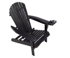 Set Bistrò Pieghevole Jiallo Adirondack con Porta Bicchiere, 2 Sedie Pieghevoli Adirondack con porta bicchieri e 1 Tavolino