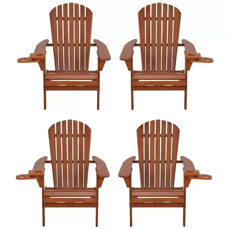 Jiallo Foldable Adirondack Chair with cup holder set of 4