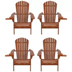 Jiallo Foldable Adirondack Chair with cup holder set of 4