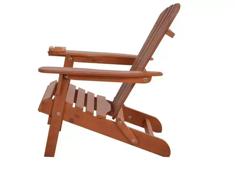 Sedia Adirondack pieghevole Jiallo con portabicchieri e poggiapiedi