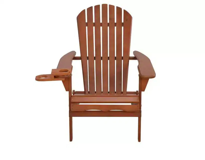 Sedia Adirondack Pieghevole Jiallo con portabicchieri e Tavolino Laterale