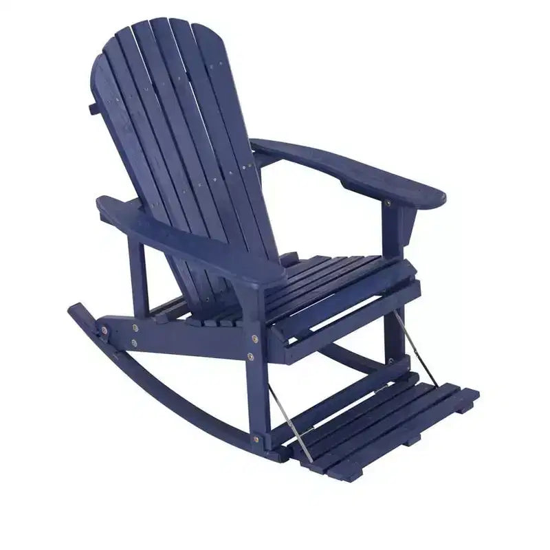 Sedia a dondolo Adirondack blu navy Jiallo Zero Gravity Collection con poggiapiedi integrato