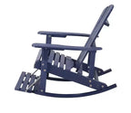 Sedia a dondolo Adirondack blu navy Jiallo Zero Gravity Collection con poggiapiedi integrato