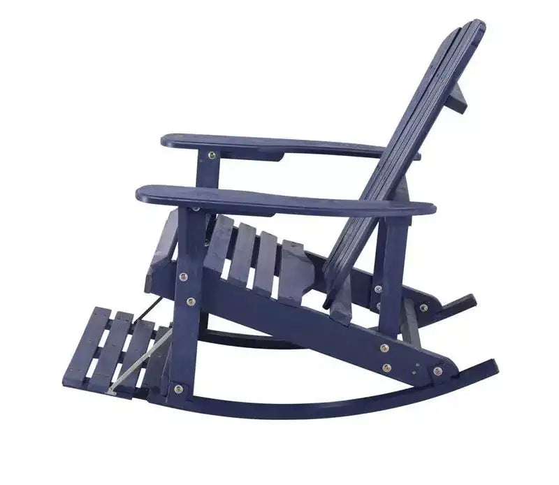 Sedia a dondolo Adirondack blu navy Jiallo Zero Gravity Collection con poggiapiedi integrato