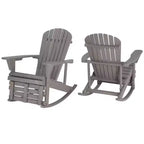 Jiallo Zero Gravity Collection Dark Gray Adirondack Rocking Chair with Built-in Footrest - Set of 2 Rocking Chairs