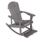 Jiallo Zero Gravity Collection Sedia a dondolo Adirondack grigio scuro con poggiapiedi integrato - Set di 2 sedie a dondolo