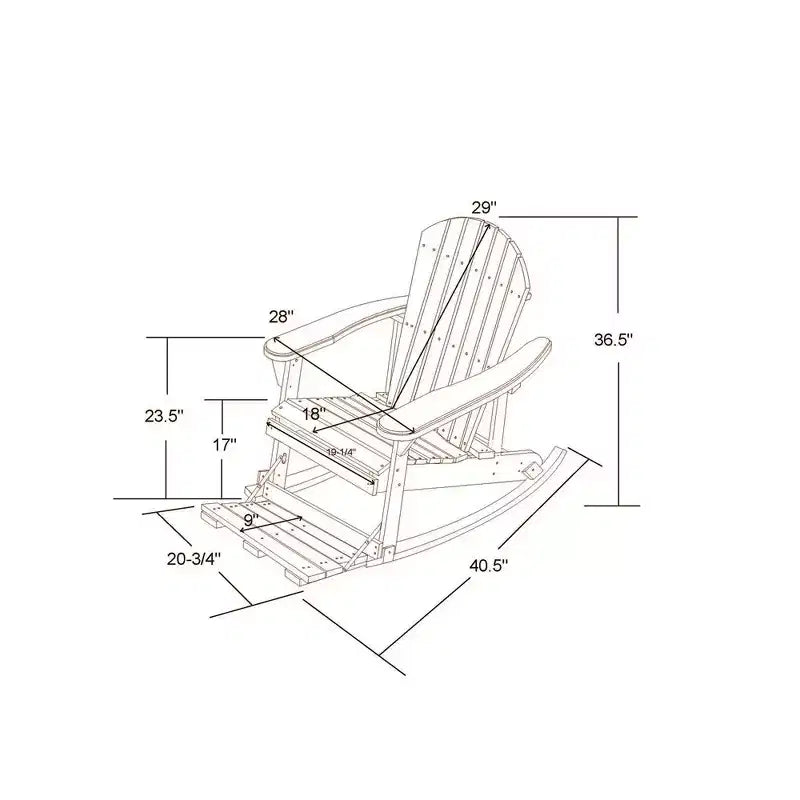 Jiallo Zero Gravity Collection Sedia a dondolo Adirondack grigio scuro con poggiapiedi integrato - Set di 2 sedie a dondolo