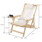 Jiallo Romantic Collection Canvas Sling Chair with Cup and Wine Holder (Set of 2)