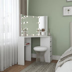 Roomsmart Corner Makeup Vanity Desk with 5 Drawers