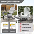 GARPROVM Cozy HDPE Adirondack Chair Weather-Resistant Outdoor Patio Chair