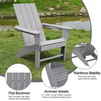 GARPROVM Cozy HDPE Adirondack Chair Weather-Resistant Outdoor Patio Chair