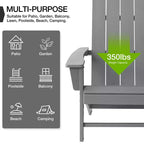 GARPROVM Cozy HDPE Adirondack Chair Weather-Resistant Outdoor Patio Chair