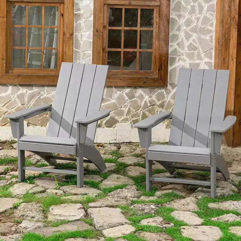 GARPROVM Cozy HDPE Adirondack Chair Weather-Resistant Outdoor Patio Chair