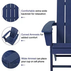 GARPROVM 2 sedie Adirondack con tavolino, in HDPE, resistenti alle intemperie, mobili da giardino e patio
