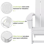 GARPROVM 2 sedie Adirondack con tavolino, in HDPE, resistenti alle intemperie, mobili da giardino e patio