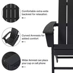 GARPROVM 2 sedie Adirondack con tavolino, in HDPE, resistenti alle intemperie, mobili da giardino e patio