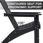 GARPROVM 2 sedie Adirondack con tavolino, in HDPE, resistenti alle intemperie, mobili da giardino e patio