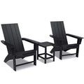 GARPROVM 2 sedie Adirondack con tavolino, in HDPE, resistenti alle intemperie, mobili da giardino e patio