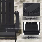 GARPROVM Sedia Adirondack in HDPE con Pouf, Mobili da Esterno per Patio Resistenti alle Intemperie