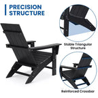 Sedia Adirondack Pieghevole GARPROVM in HDPE Migliorato con Poggiapiedi, Resistente alle Intemperie per Esterni