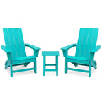 GARPROVM 2 Upgraded Folding HDPE Adirondack Chairs with Side Table Weather-Resistant For Outdoor
