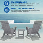 GARPROVM 2 Sedie Adirondack Pieghevoli Aggiornate in HDPE con Tavolino Laterale Resistente alle Intemperie per Esterni