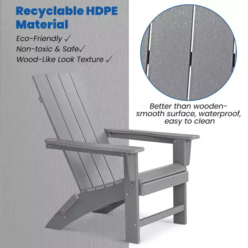 GARPROVM 2 Sedie Adirondack Pieghevoli Aggiornate in HDPE con Tavolino Laterale Resistente alle Intemperie per Esterni