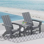 GARPROVM 2 Sedie Adirondack Pieghevoli Aggiornate in HDPE con Tavolino Laterale Resistente alle Intemperie per Esterni