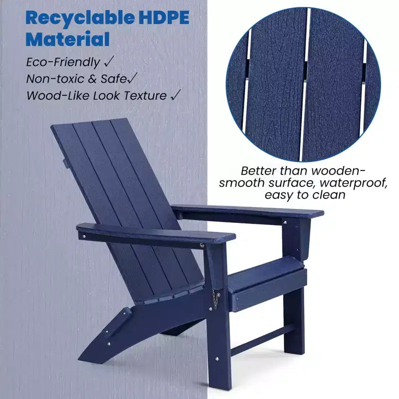 GARPROVM 2 Sedie Adirondack Pieghevoli Aggiornate in HDPE con Tavolino Laterale Resistente alle Intemperie per Esterni