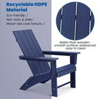 GARPROVM 2 Sedie Adirondack Pieghevoli Aggiornate in HDPE con Tavolino Laterale Resistente alle Intemperie per Esterni