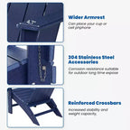 GARPROVM 2 Sedie Adirondack Pieghevoli Aggiornate in HDPE con Tavolino Laterale Resistente alle Intemperie per Esterni