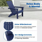 GARPROVM 2 Sedie Adirondack Pieghevoli Aggiornate in HDPE con Tavolino Laterale Resistente alle Intemperie per Esterni