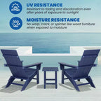 GARPROVM 2 Sedie Adirondack Pieghevoli Aggiornate in HDPE con Tavolino Laterale Resistente alle Intemperie per Esterni