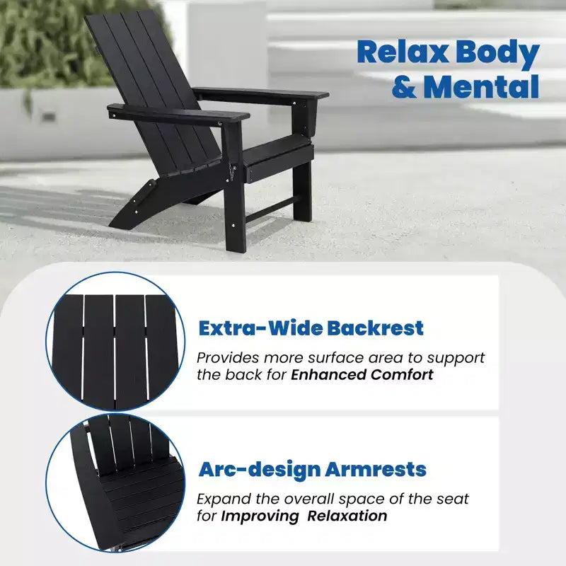 GARPROVM 2 Sedie Adirondack Pieghevoli Aggiornate in HDPE con Tavolino Laterale Resistente alle Intemperie per Esterni