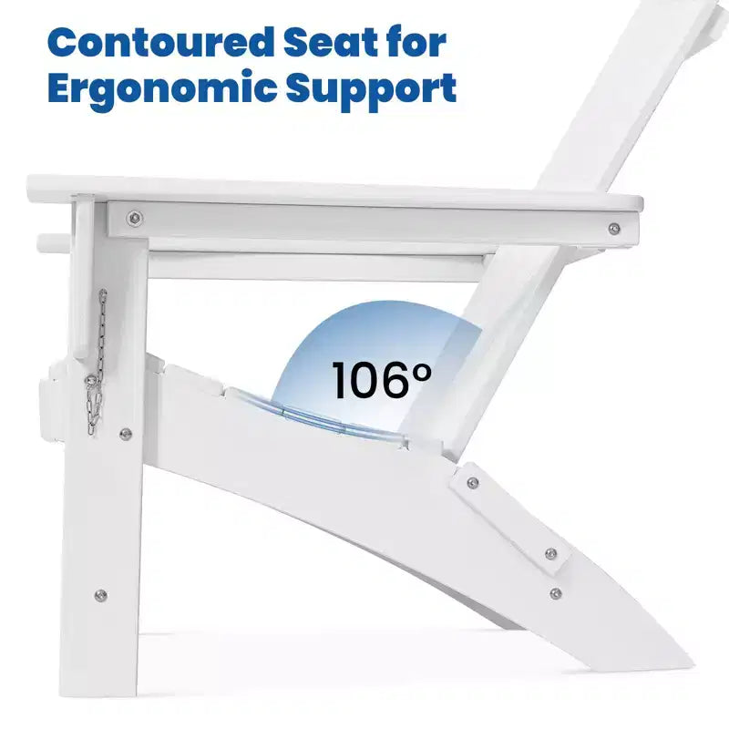 GARPROVM 2 Sedie Adirondack Pieghevoli Aggiornate in HDPE con Tavolino Laterale Resistente alle Intemperie per Esterni