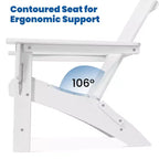 GARPROVM 2 Sedie Adirondack Pieghevoli Aggiornate in HDPE con Tavolino Laterale Resistente alle Intemperie per Esterni