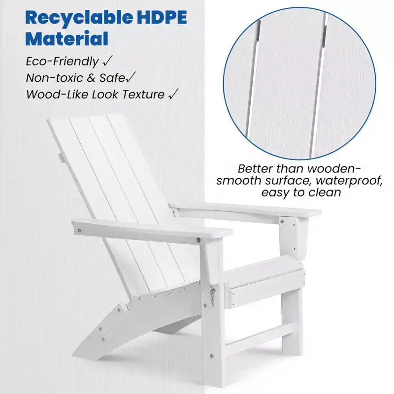 GARPROVM 2 Sedie Adirondack Pieghevoli Aggiornate in HDPE con Tavolino Laterale Resistente alle Intemperie per Esterni