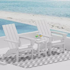 GARPROVM 2 Sedie Adirondack Pieghevoli Aggiornate in HDPE con Tavolino Laterale Resistente alle Intemperie per Esterni