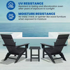 GARPROVM 2 Sedie Adirondack Pieghevoli Aggiornate in HDPE con Tavolino Laterale Resistente alle Intemperie per Esterni