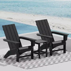 GARPROVM 2 Sedie Adirondack Pieghevoli Aggiornate in HDPE con Tavolino Laterale Resistente alle Intemperie per Esterni