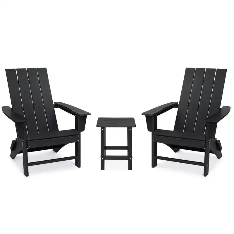 GARPROVM 2 Sedie Adirondack Pieghevoli Aggiornate in HDPE con Tavolino Laterale Resistente alle Intemperie per Esterni