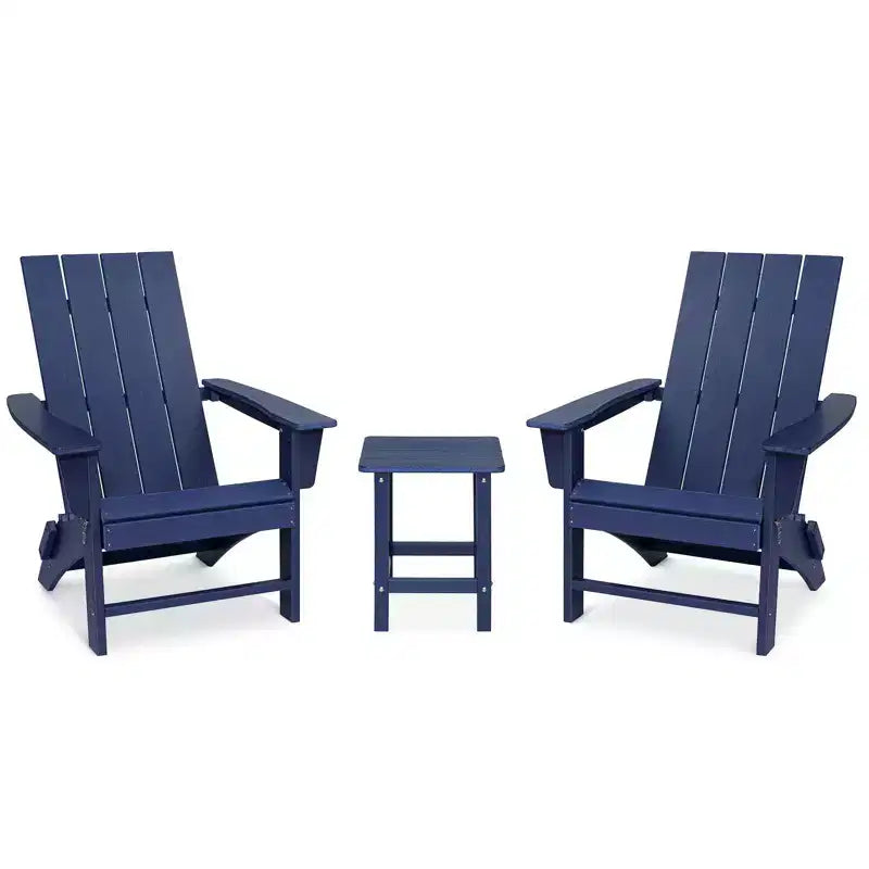 GARPROVM 2 Sedie Adirondack Pieghevoli Aggiornate in HDPE con Tavolino Laterale Resistente alle Intemperie per Esterni