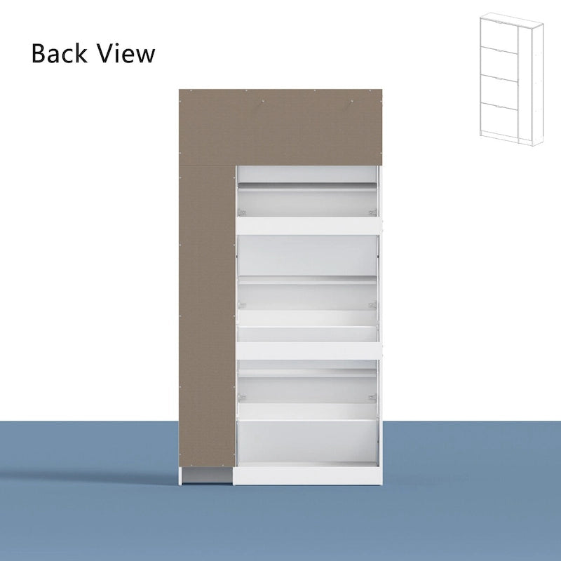 Shoe Organizer w/Mirror Elegant Space Enhancer Entryways Shoe Cabinet