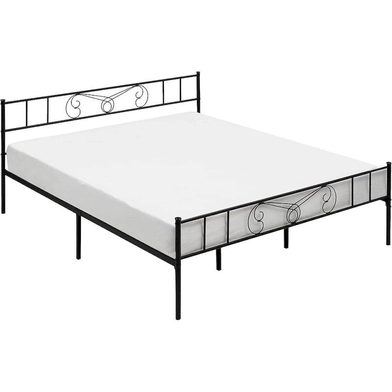 Bed Frame with Storage, with Vintage Pattern Headboard and Footboard, Load Up to 800Lbs